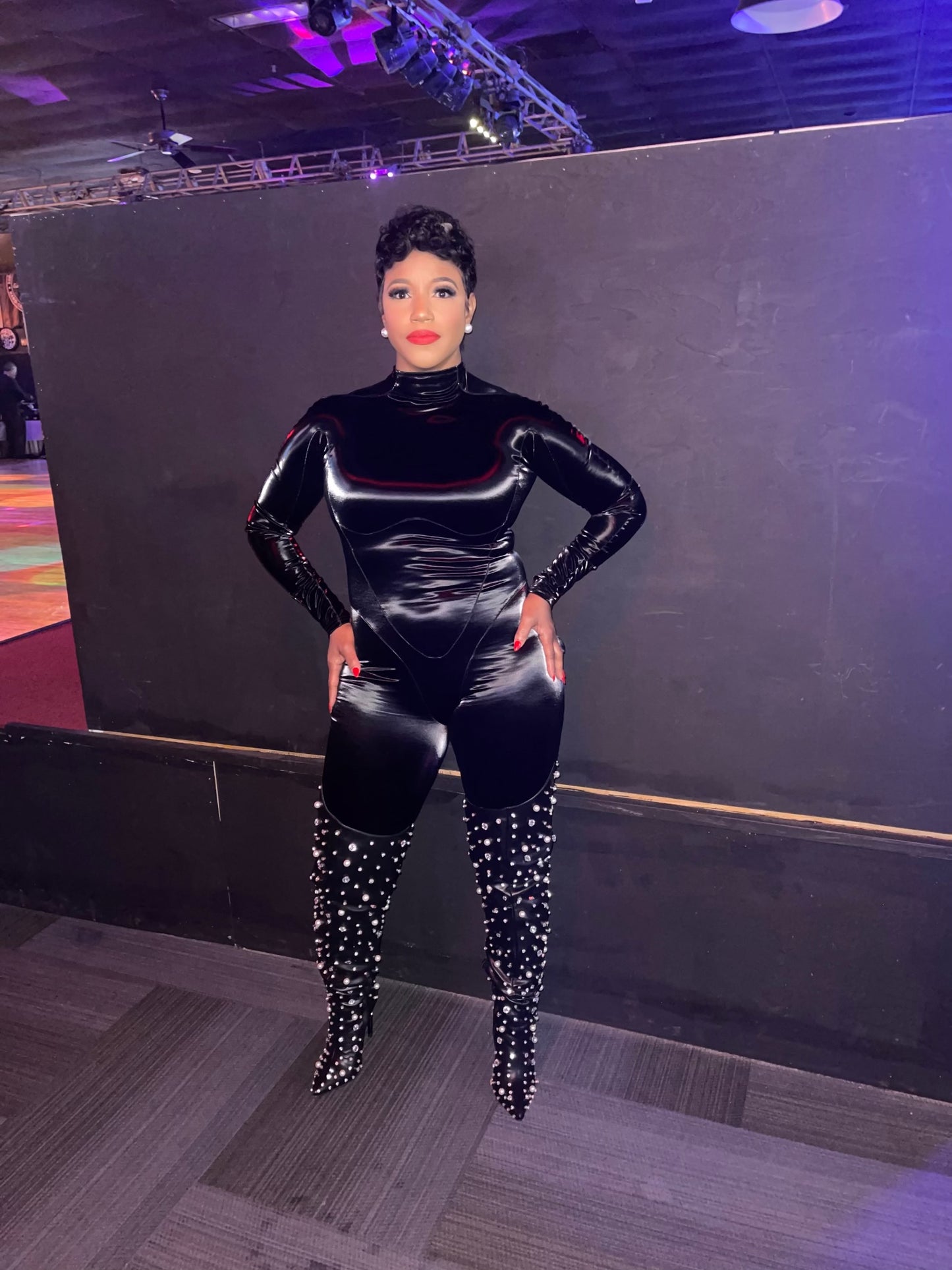 Thigh High Pearl and Bling Boots