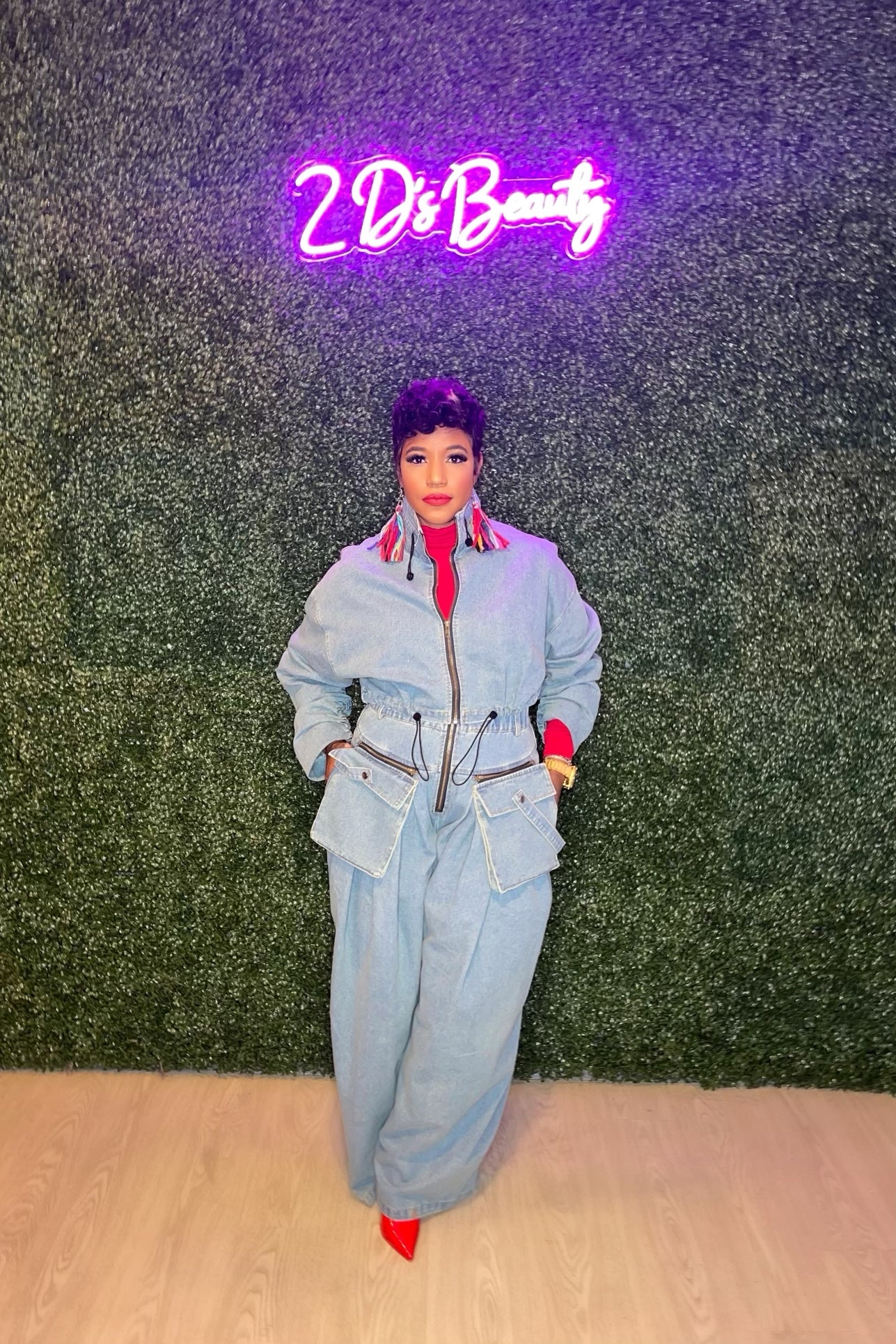 Two Piece Wide Leg Jazzy Jean Set