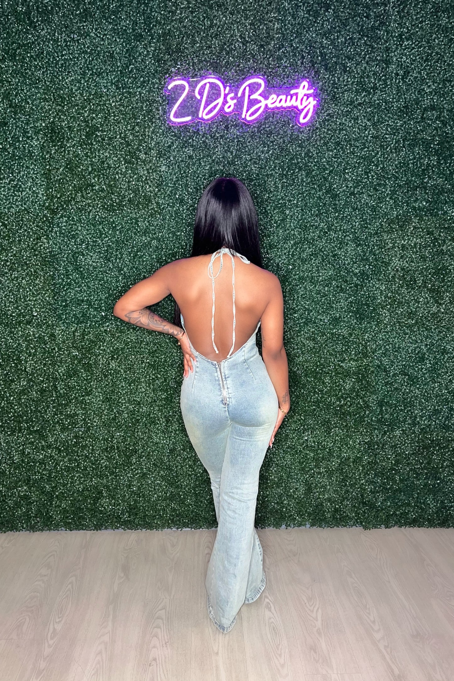 Fun Floral Denim Jumpsuit