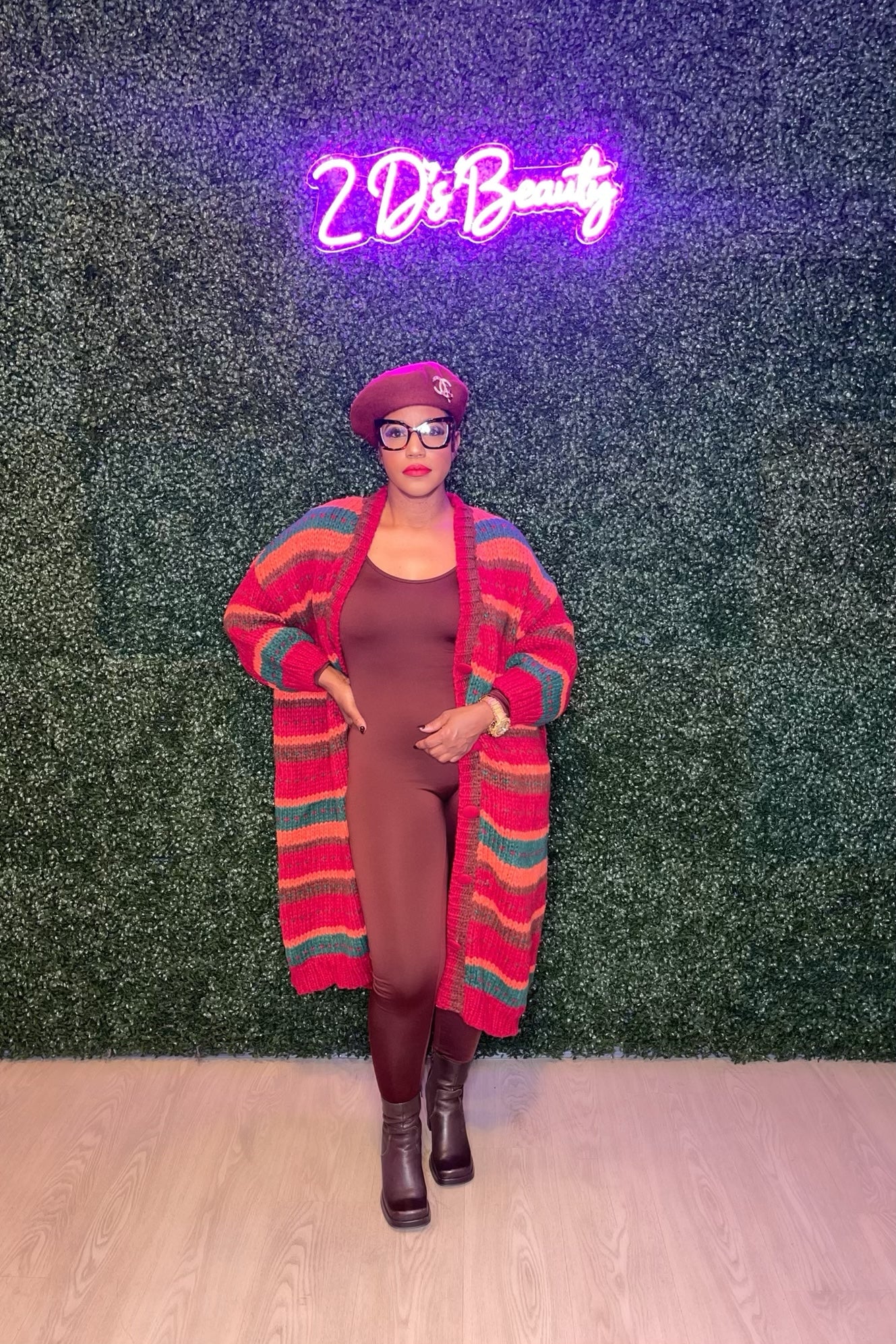 Bold Stripe Maxi Knit Cardigan