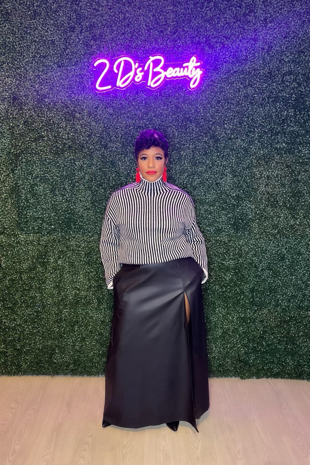 Striped Mock Neck Sweater