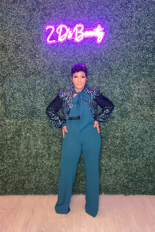 Hunter Green Love Jumpsuit