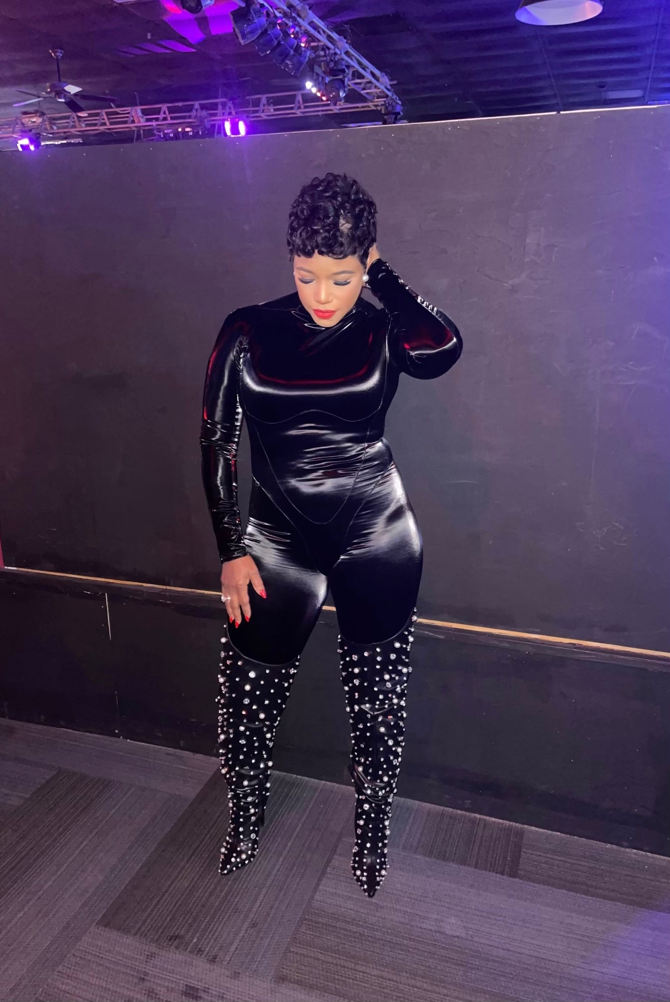 Thigh High Pearl and Bling Boots