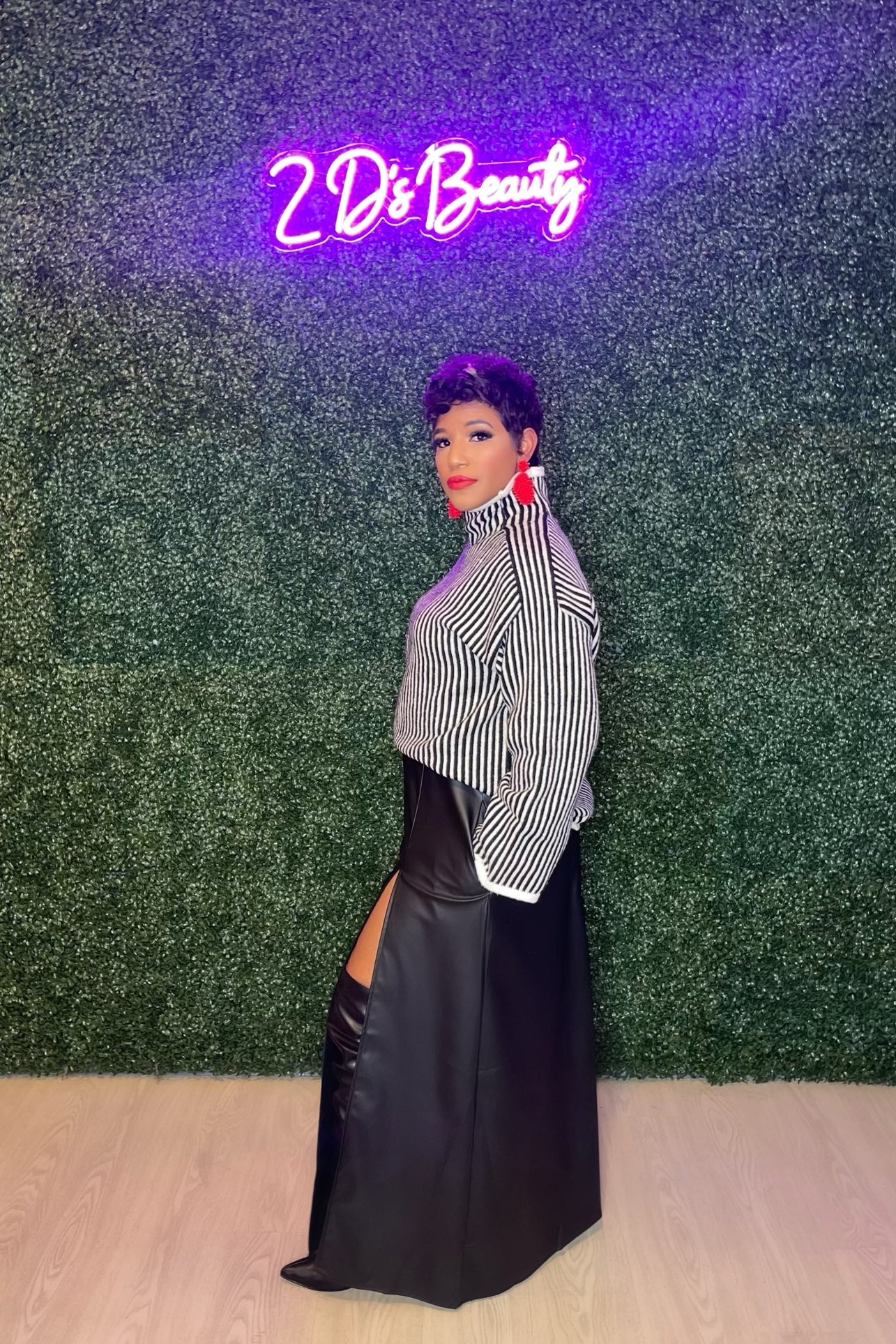 Striped Mock Neck Sweater