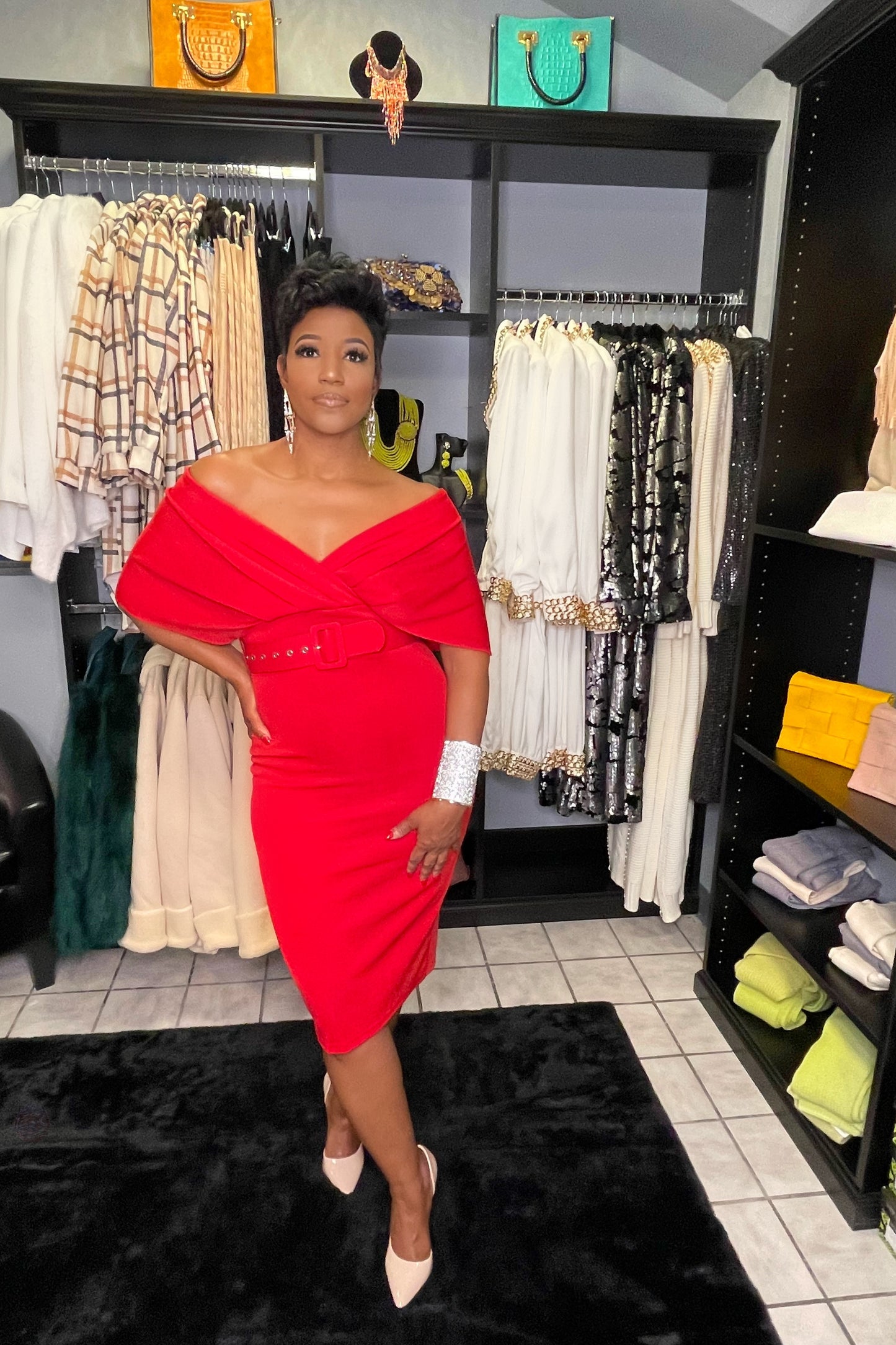 Sexy Belted Off The Shoulder Dress