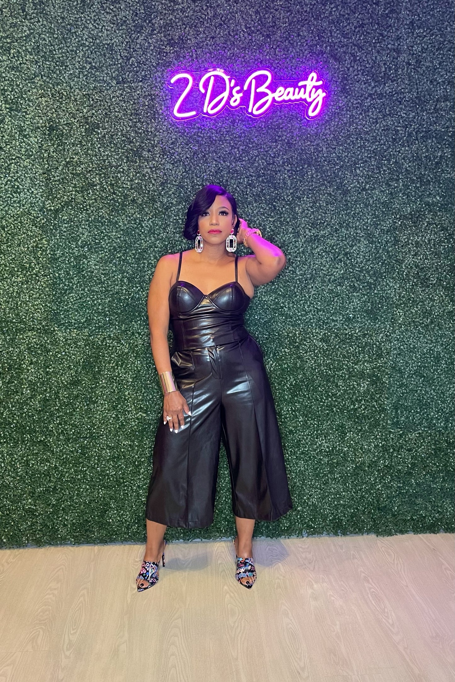 Leather Capri Flair Pants