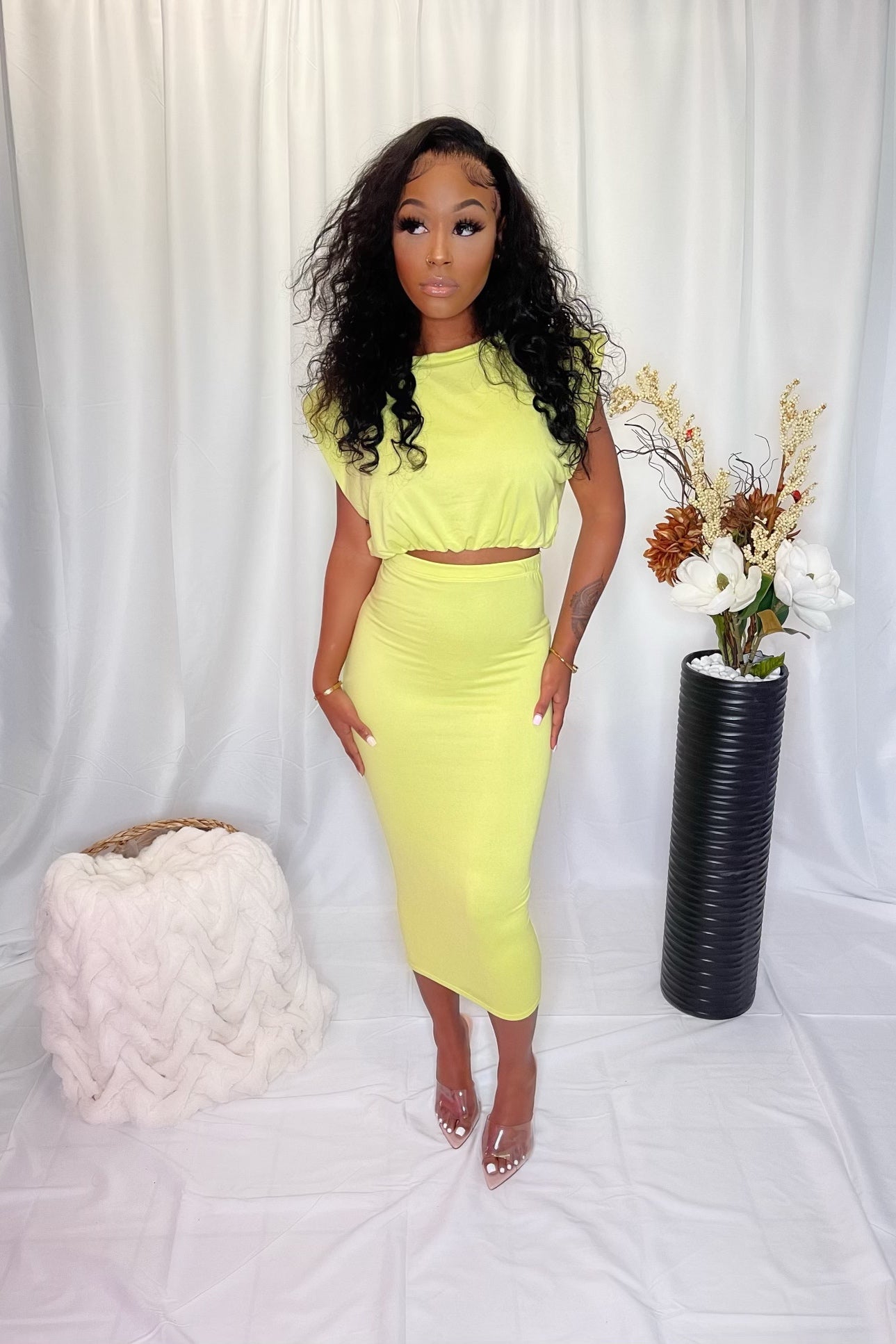 Lime Puff Shoulder Set