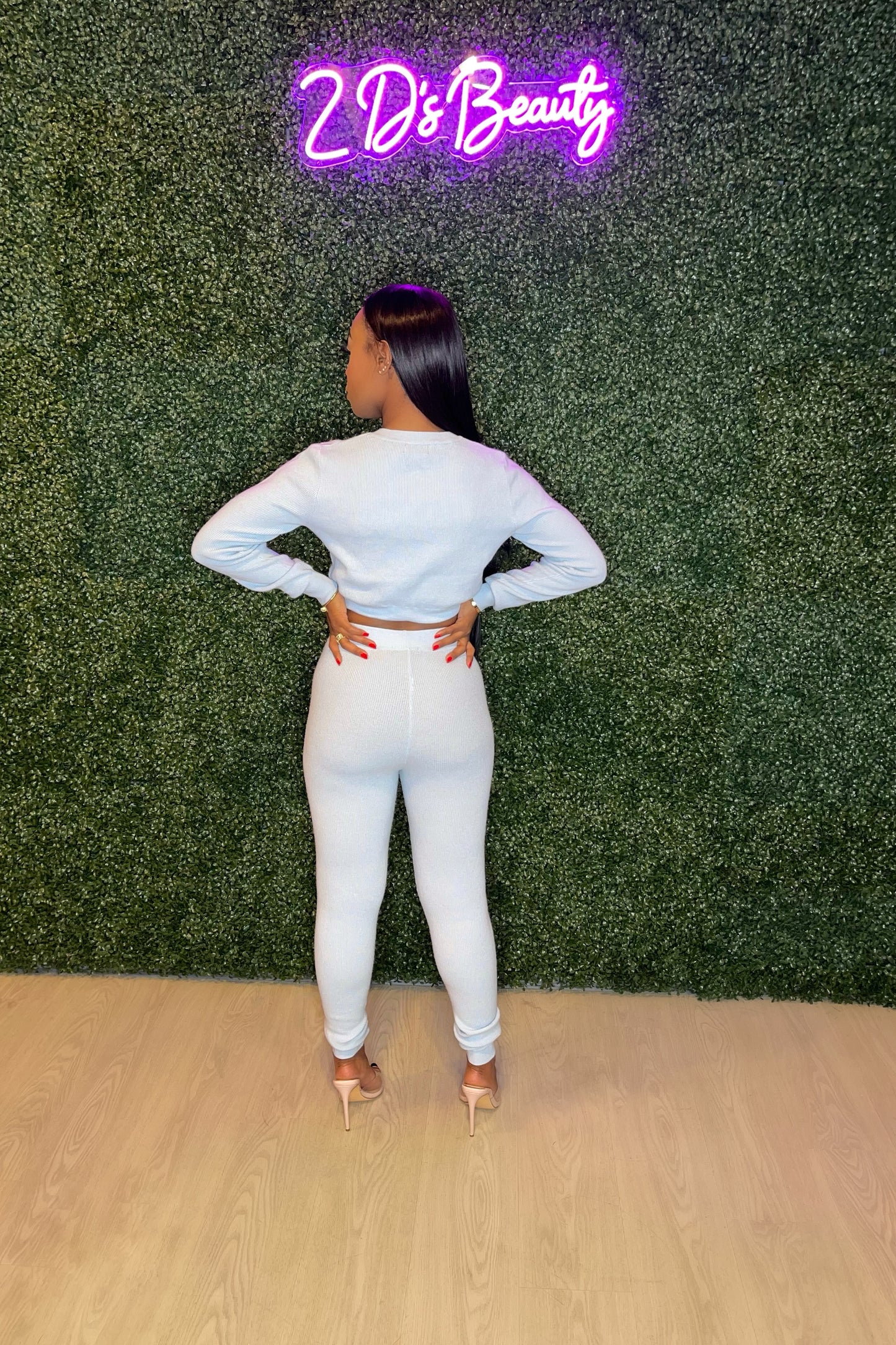 Two Piece Powder Blue Pants Set