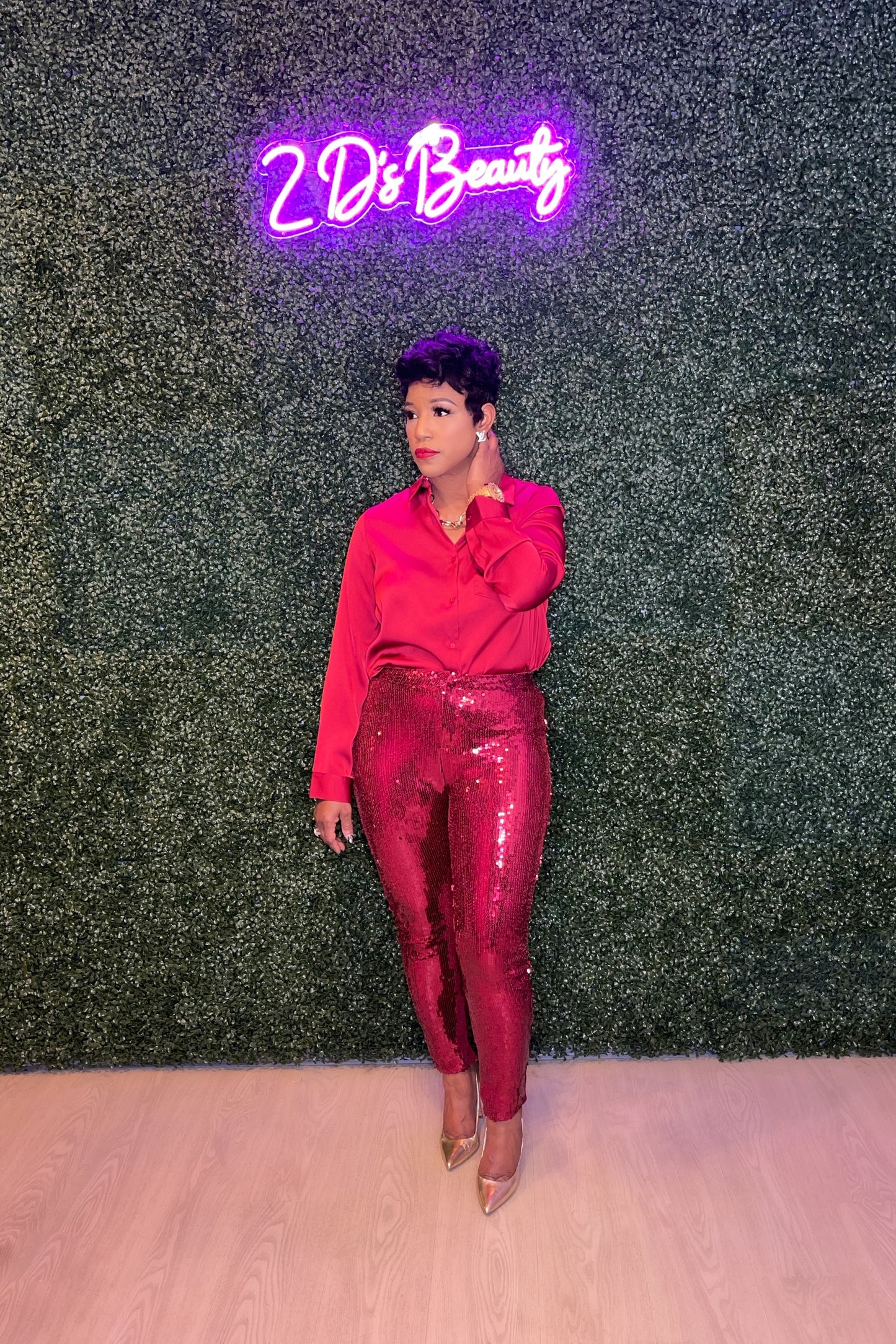 Burgundy Sequin Pants