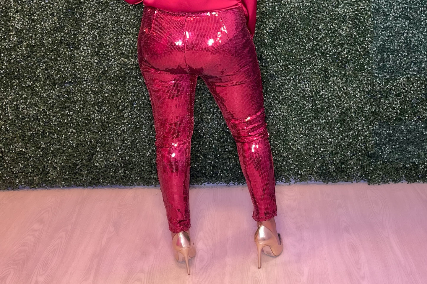 Burgundy Sequin Pants