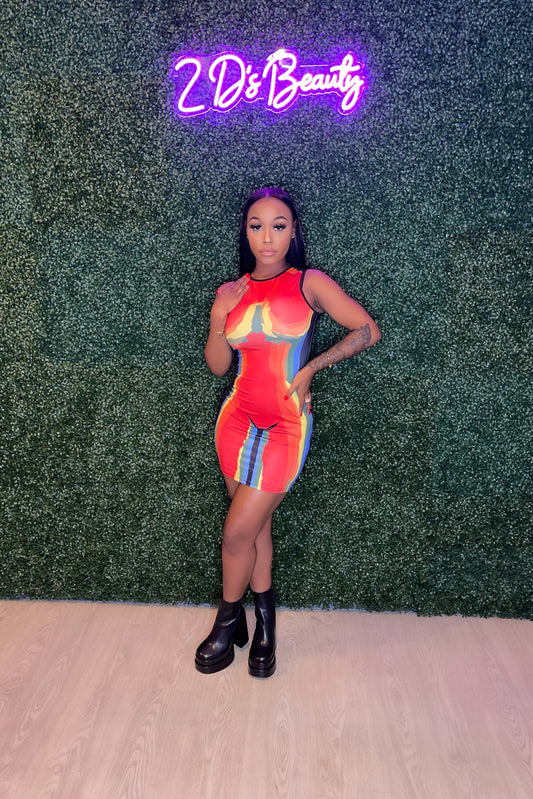 Thermal Design Mini Bodycon Dress