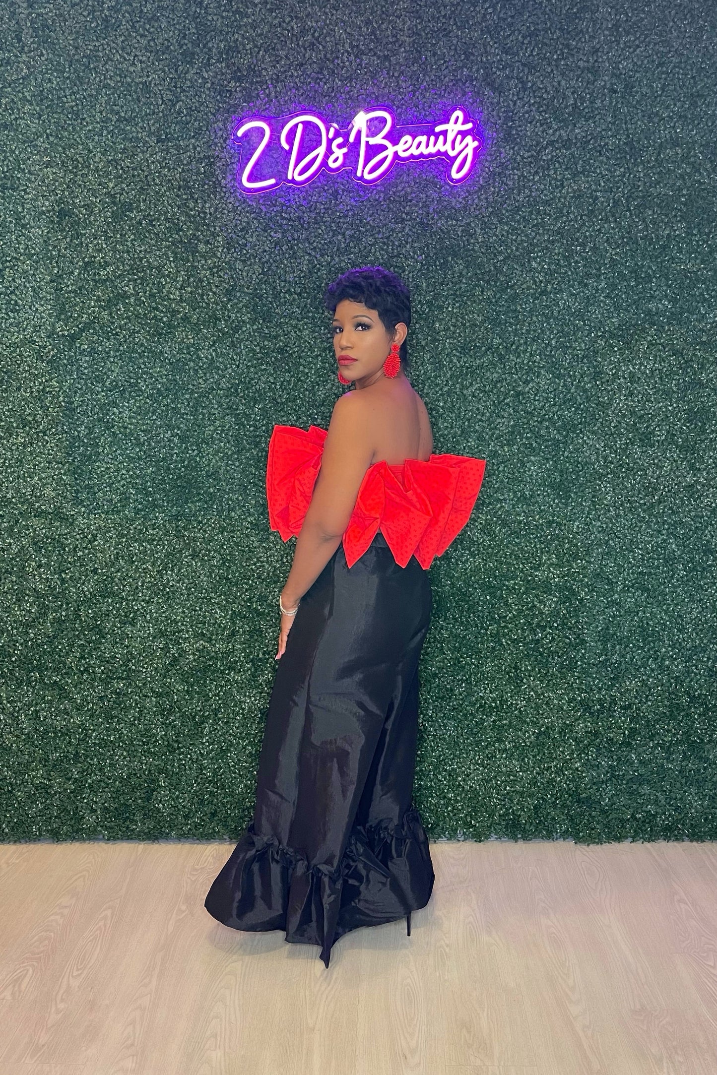 Popping Red Bow Tube Top