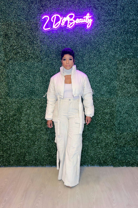 Two Piece Bone Corduroy Set