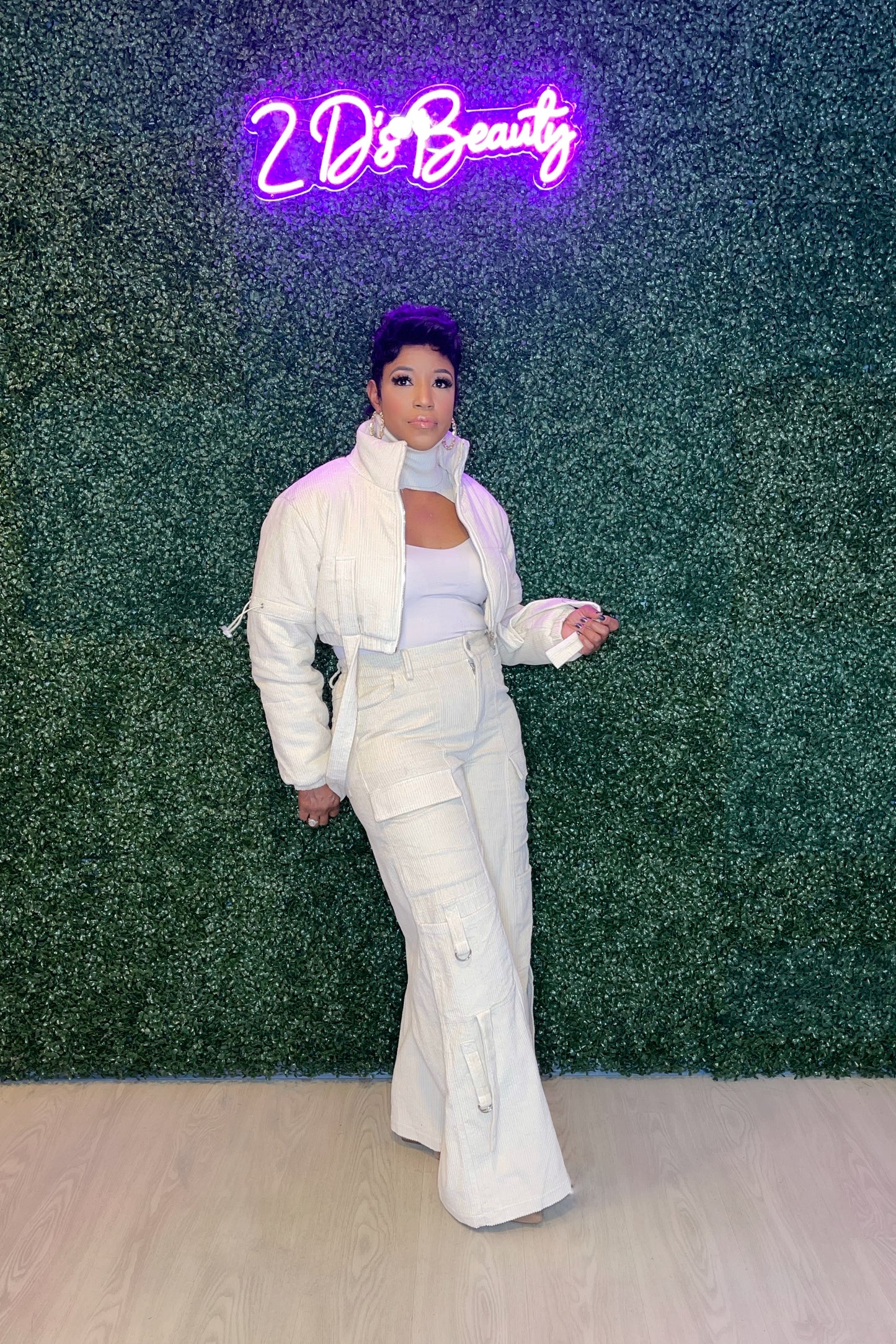 Two Piece Bone Corduroy Set