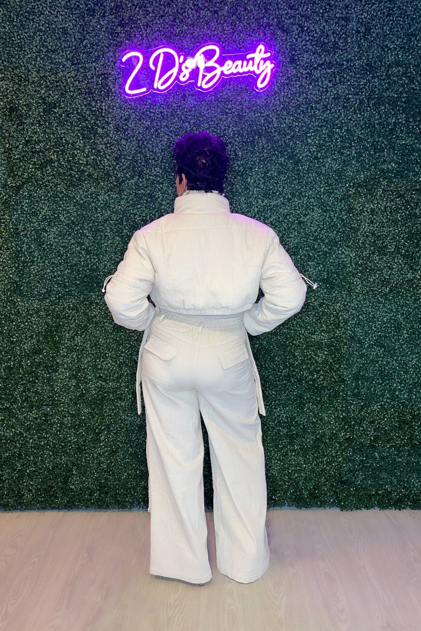 Two Piece Bone Corduroy Set