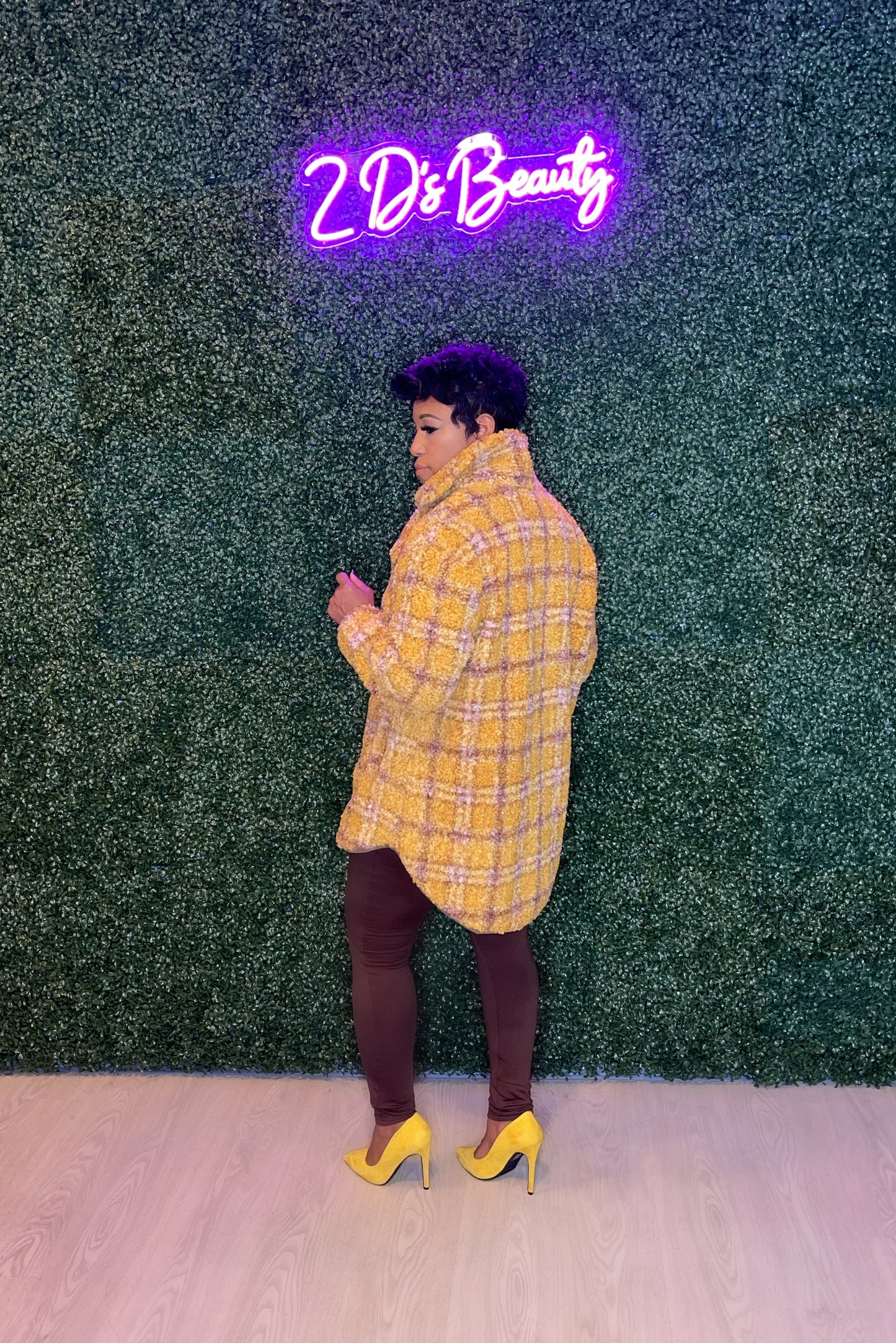 Mustard/Brown Fur Teddy Jacket