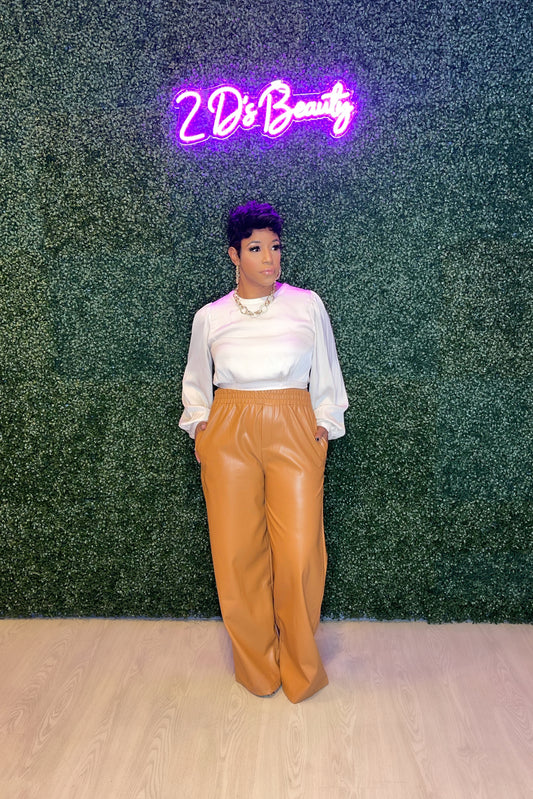 Open Tie Back Shirt Bone Color