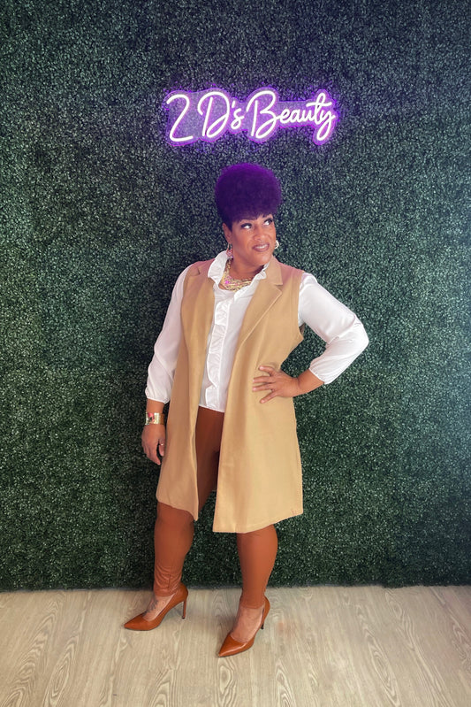 Plus Size Sleeveless Wool Vest