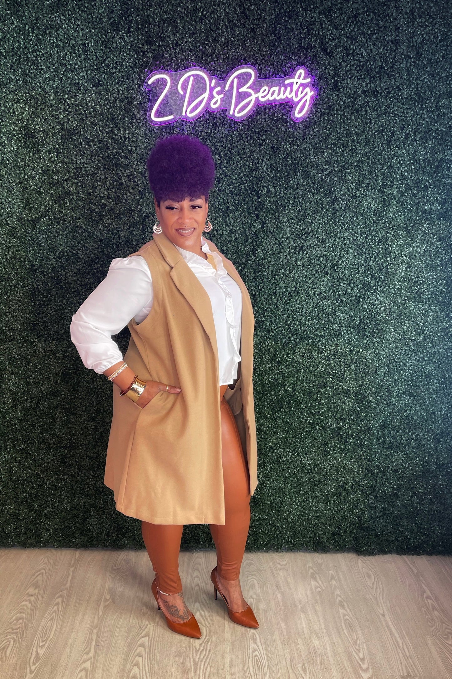 Plus Size Sleeveless Wool Vest