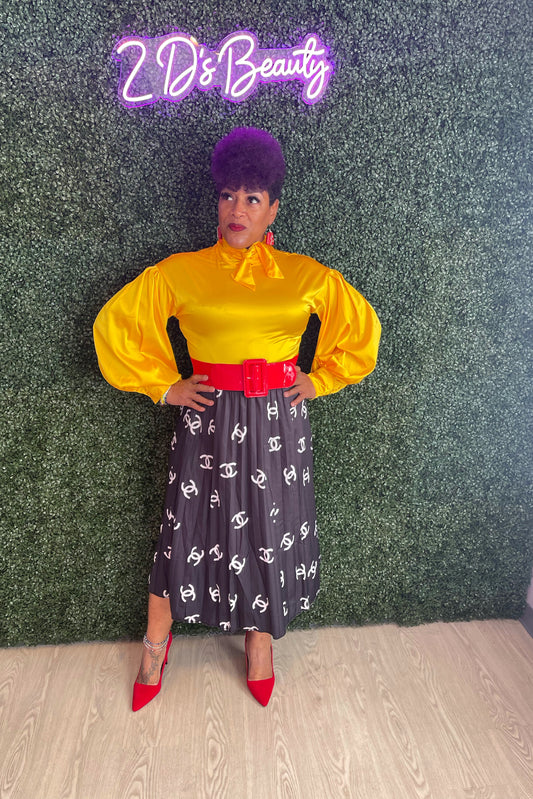 Yellow Bumble Bow Tie Top