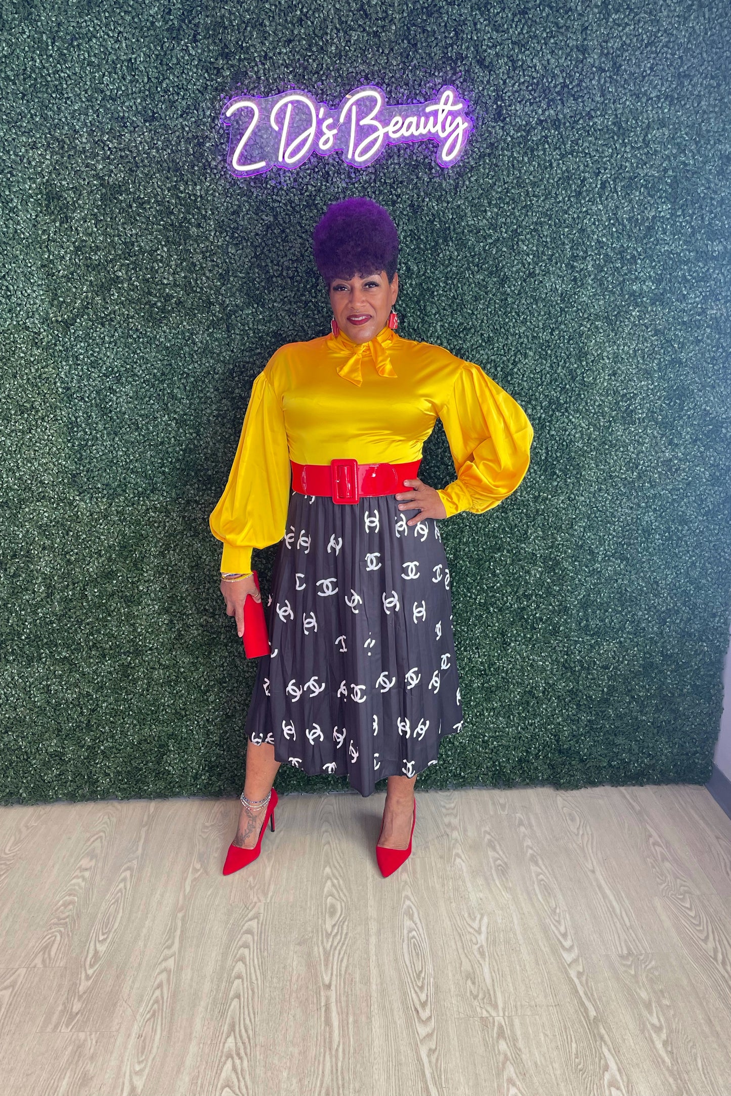 Yellow Bumble Bow Tie Top