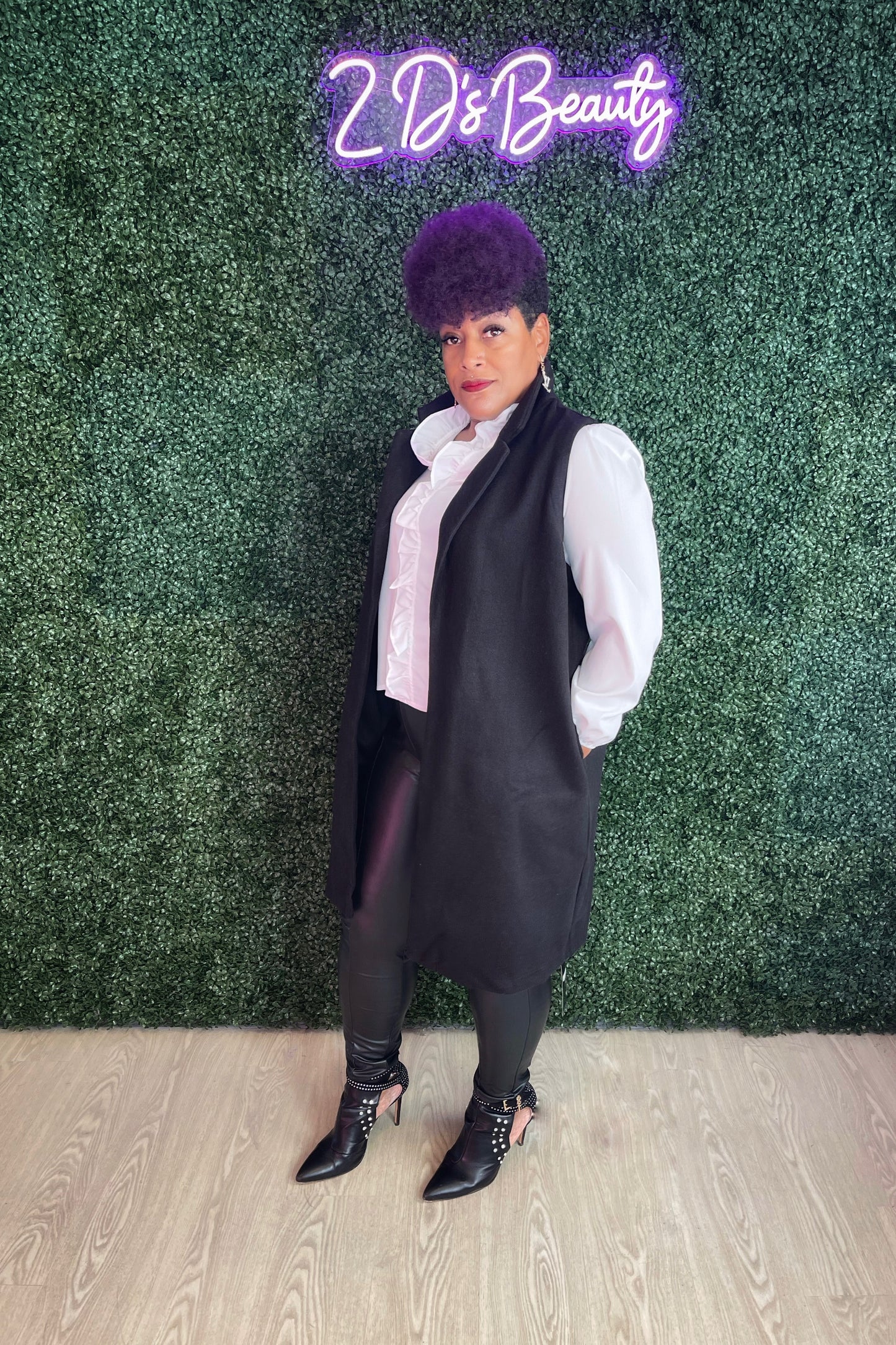 Plus Size Sleeveless Wool Vest