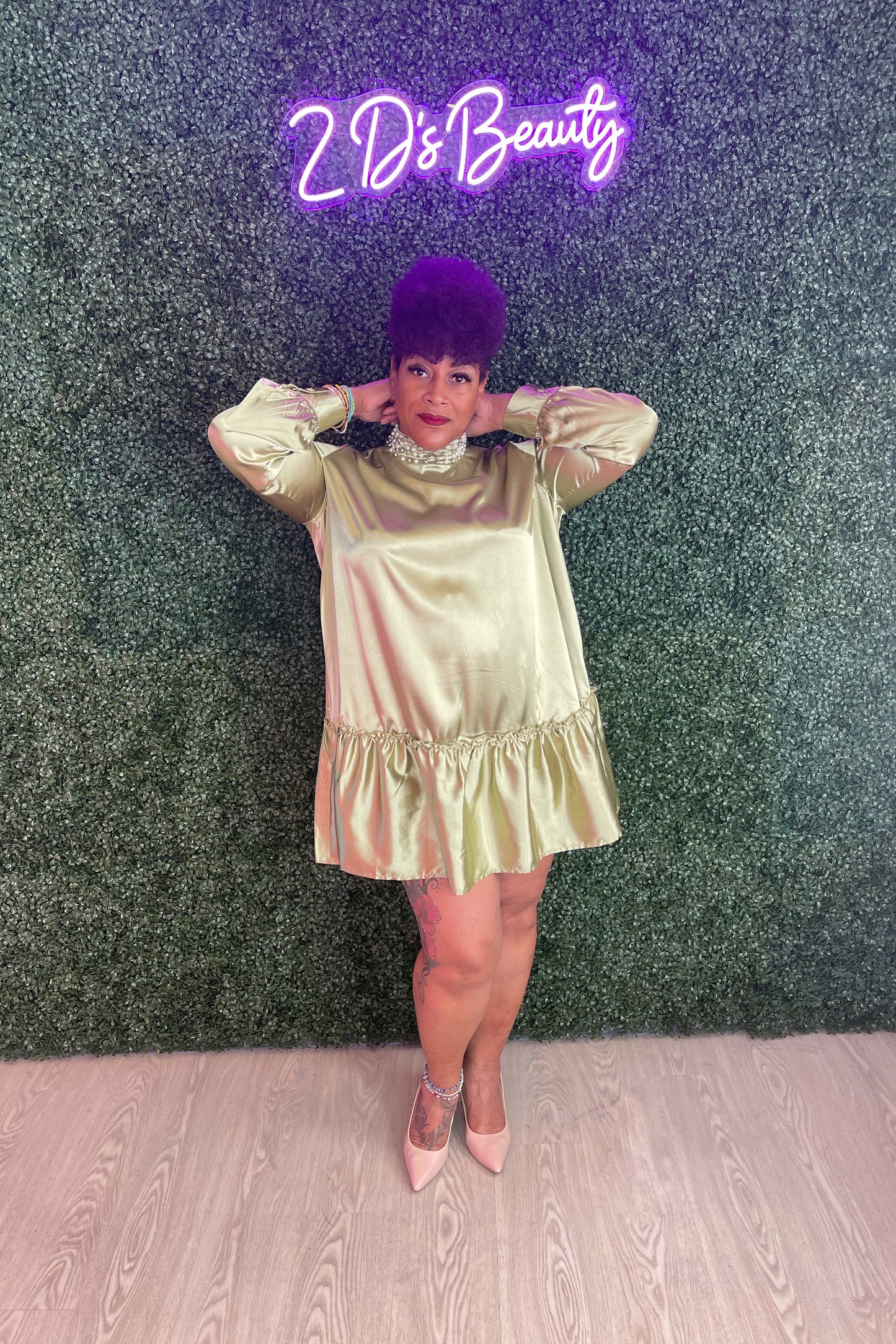 Mint Green Baby Doll Swing Dress