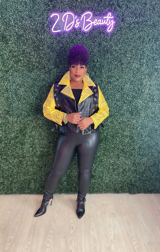 Plus Size Leather Biker Jacket