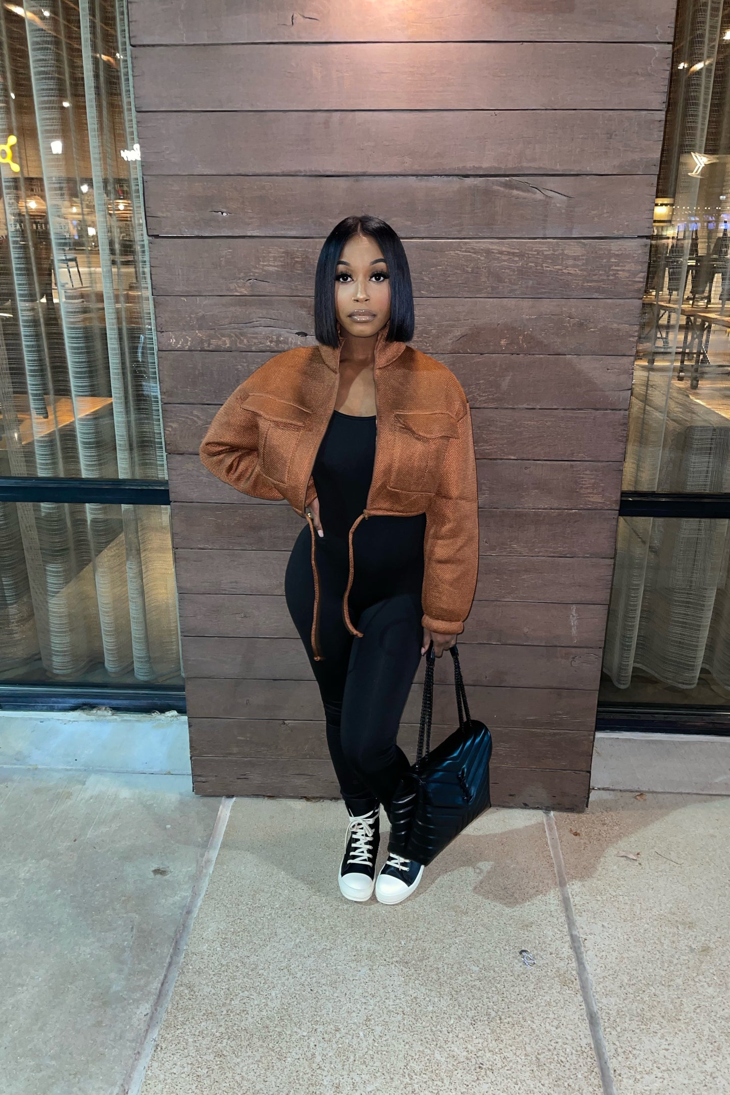 Cropped Rust Cargo Jacket