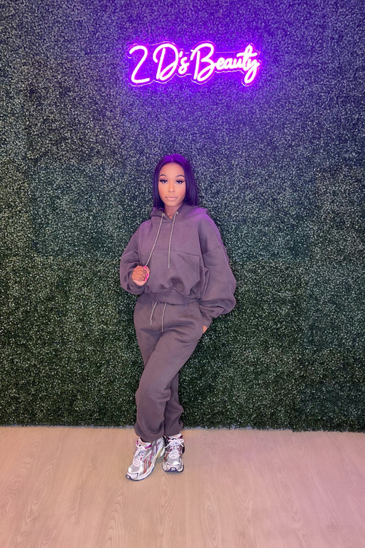 Grey Sweat Cute Set