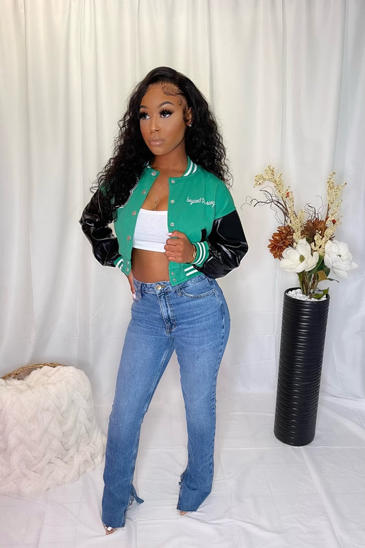 Green Black Varsity Jacket
