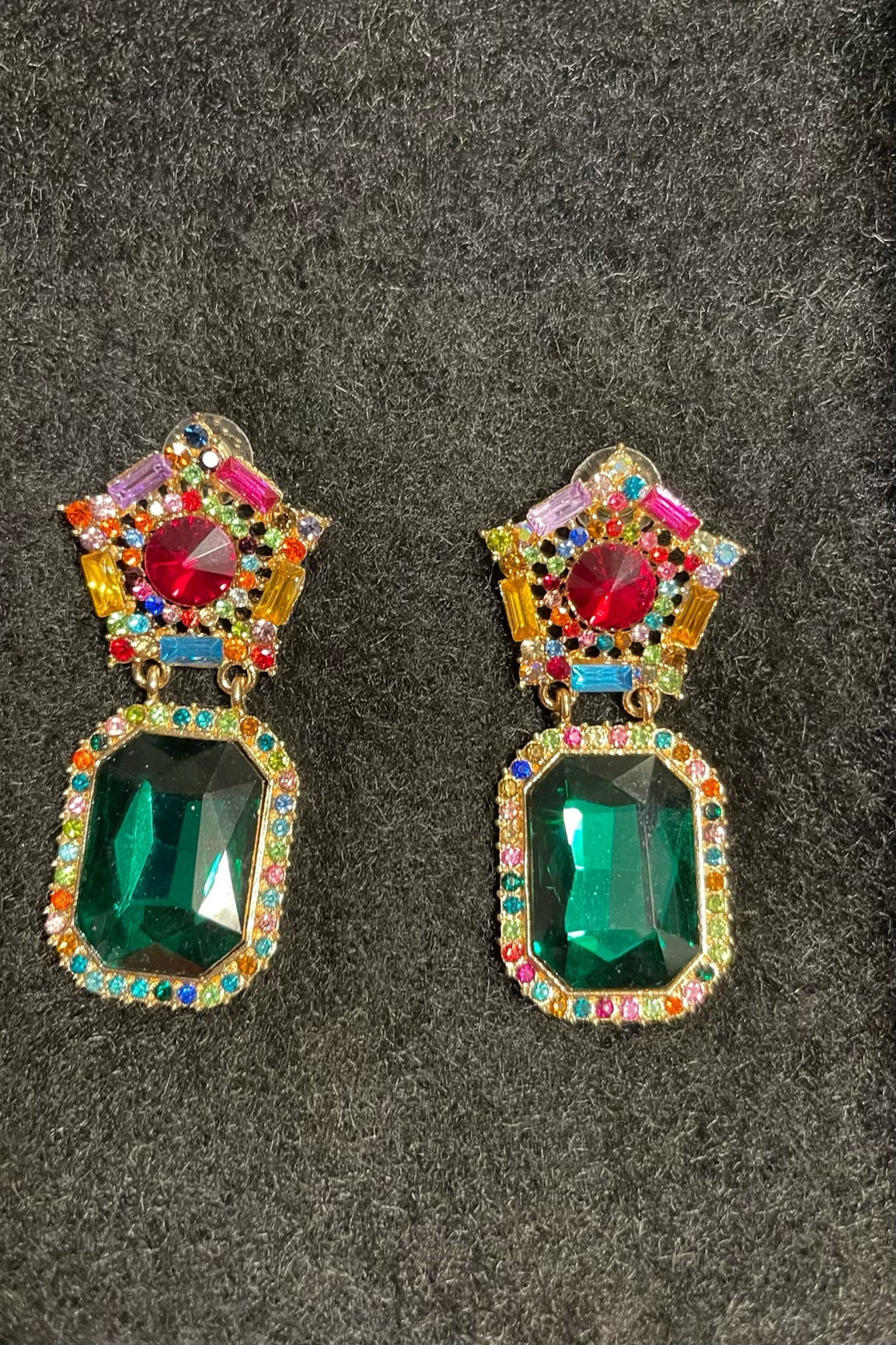 Green Multi Ruby Earrings
