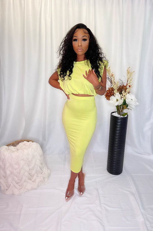 Lime Puff Shoulder Set